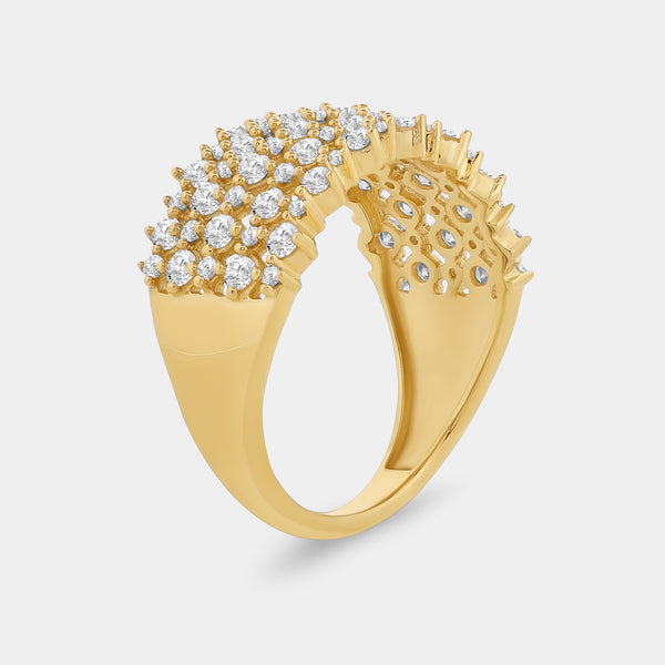 1 Carat Lab-Grown Diamond Five-Row Checkerboard-Inspired Setting Anniversary Band — GILDED New York