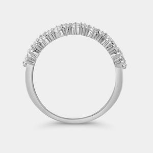 Gilded 1 Carat Lab-Grown Diamond Five-Row Checkerboard-Inspired Setting Anniversary Band