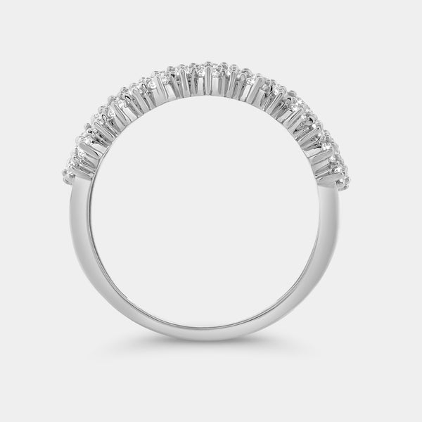 1 Carat Lab-Grown Diamond Five-Row Checkerboard-Inspired Setting Anniversary Band — GILDED New York