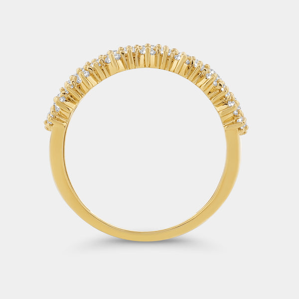 1 Carat Lab-Grown Diamond Five-Row Checkerboard-Inspired Setting Anniversary Band — GILDED New York