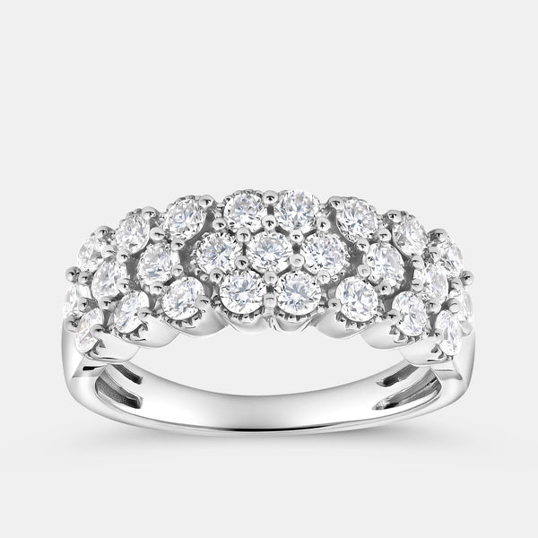 1 Carat Lab-Grown Diamond Three-Row Bubble-Set Anniversary Band — GILDED New York