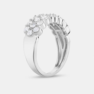 Gilded 1 Carat Lab-Grown Diamond Three-Row Bubble-Set Anniversary Band