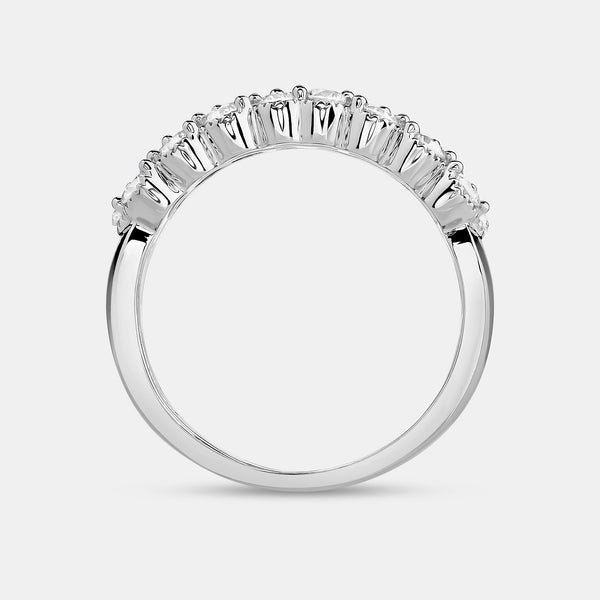Gilded 1 Carat Lab-Grown Diamond Three-Row Bubble-Set Anniversary Band