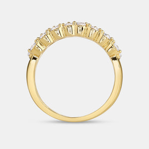 Gilded 1 Carat Lab-Grown Diamond Three-Row Bubble-Set Anniversary Band