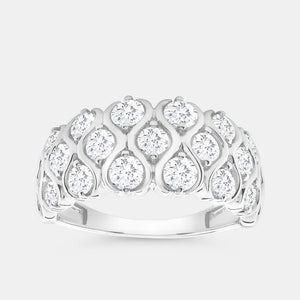 Gilded 1 and 1/2 Carat Lab-Grown Diamond Ring with a Honeycomb Setting