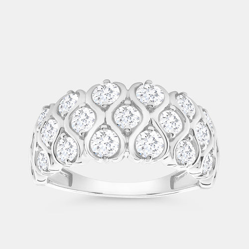 Gilded 1 and 1/2 Carat Lab-Grown Diamond Ring with a Honeycomb Setting