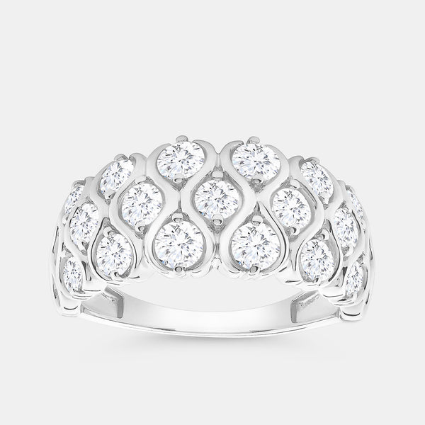 1 and 1/2 Carat Lab-Grown Diamond Ring with a Honeycomb Setting — GILDED New York