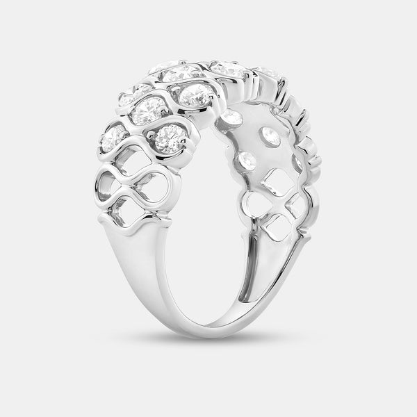 1 and 1/2 Carat Lab-Grown Diamond Ring with a Honeycomb Setting — GILDED New York
