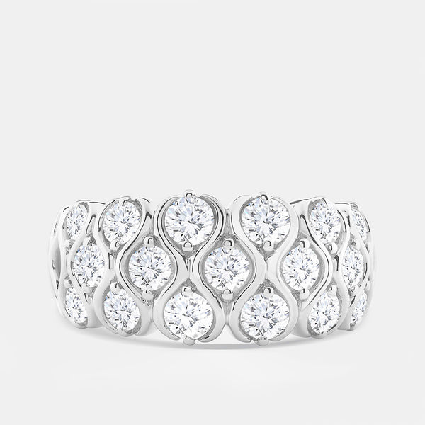 1 and 1/2 Carat Lab-Grown Diamond Ring with a Honeycomb Setting — GILDED New York