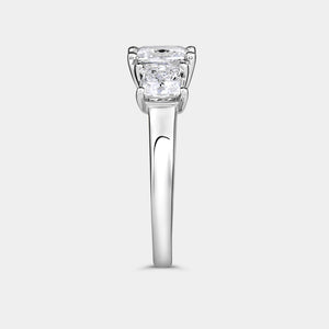 Gilded 3 Carat Lab-Grown Diamond Princess-Cut Three-Stone Ring