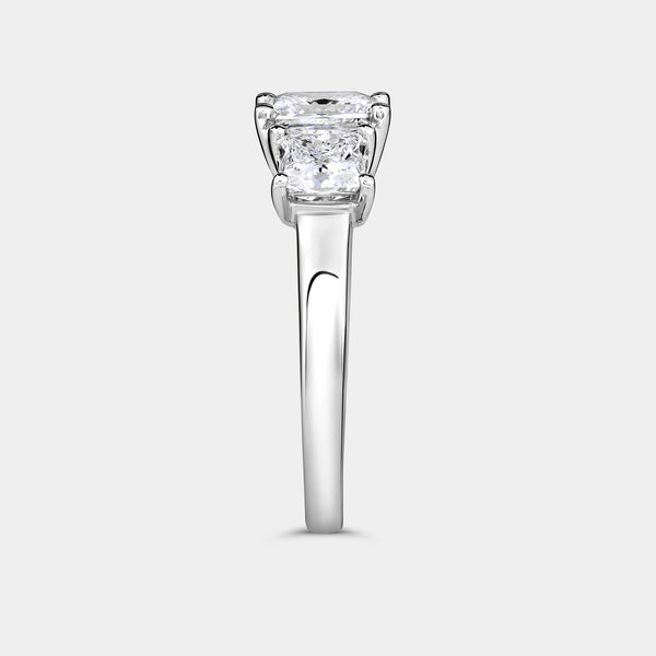 3 Carat Lab-Grown Diamond Princess-Cut Three-Stone Ring — GILDED New York