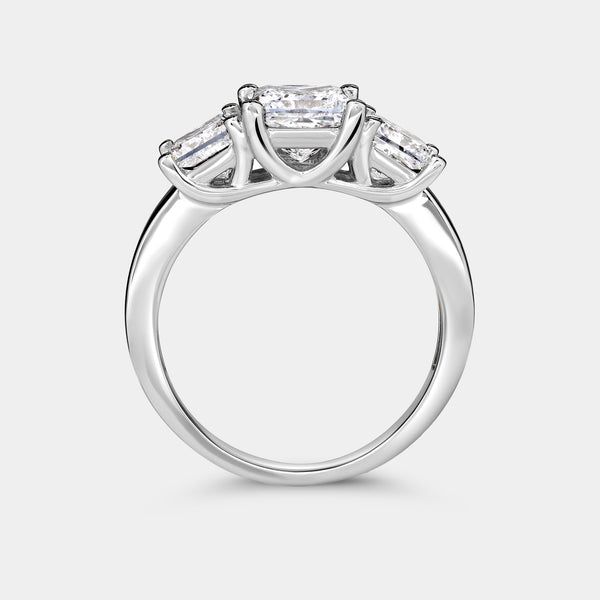 3 Carat Lab-Grown Diamond Princess-Cut Three-Stone Ring — GILDED New York