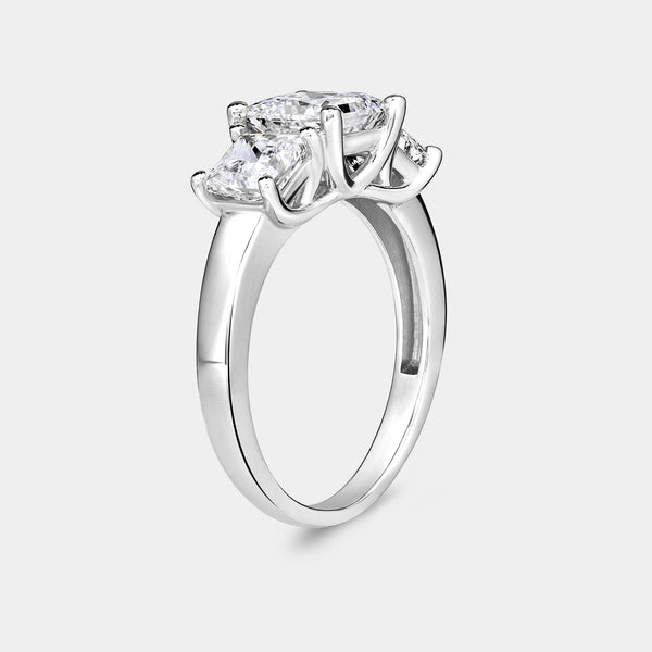 3 Carat Lab-Grown Diamond Princess-Cut Three-Stone Ring — GILDED New York