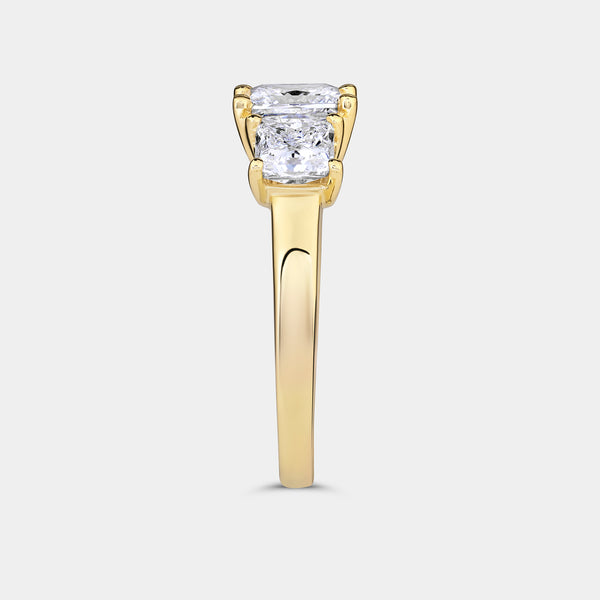 3 Carat Lab-Grown Diamond Princess-Cut Three-Stone Ring — GILDED New York