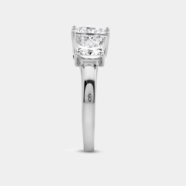 4 Carat Lab-Grown Diamond Princess-Cut Three-Stone Ring — GILDED New York