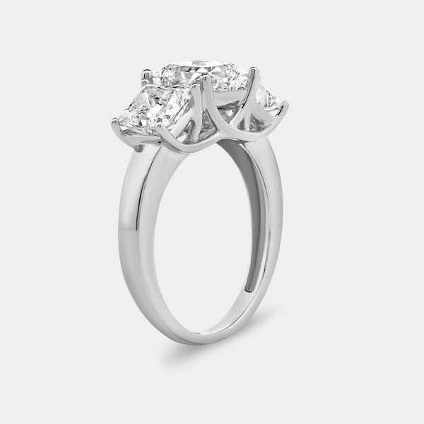 4 Carat Lab-Grown Diamond Princess-Cut Three-Stone Ring — GILDED New York
