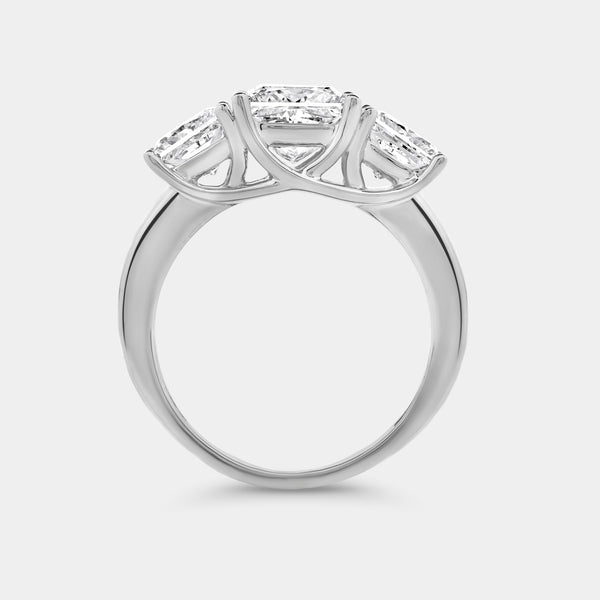 4 Carat Lab-Grown Diamond Princess-Cut Three-Stone Ring — GILDED New York