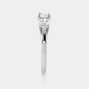 Gilded 2 Carat Lab-Grown Diamond Round-Shaped Three-Stone Ring