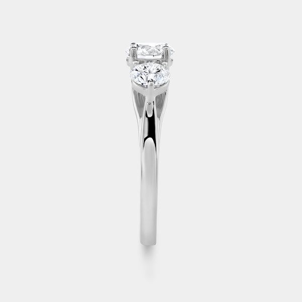 2 Carat Lab-Grown Diamond Round-Shaped Three-Stone Ring — GILDED New York