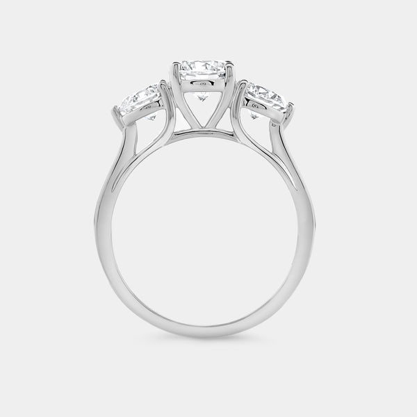 2 Carat Lab-Grown Diamond Round-Shaped Three-Stone Ring — GILDED New York