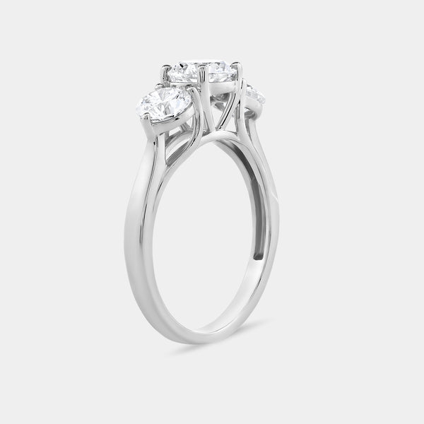 2 Carat Lab-Grown Diamond Round-Shaped Three-Stone Ring — GILDED New York