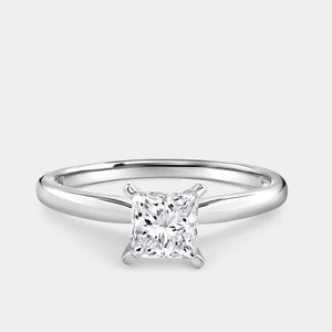 Gilded 3/4 Carat Lab-Grown Diamond Princess-Cut Classic Solitaire Ring