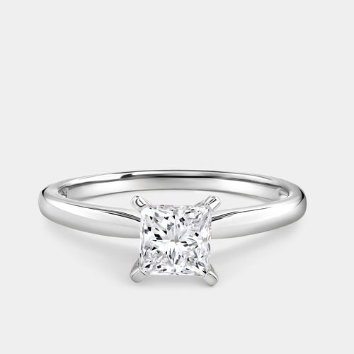 Gilded 3/4 Carat Lab-Grown Diamond Princess-Cut Classic Solitaire Ring