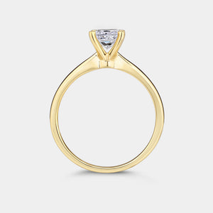 Gilded 3/4 Carat Lab-Grown Diamond Princess-Cut Classic Solitaire Ring