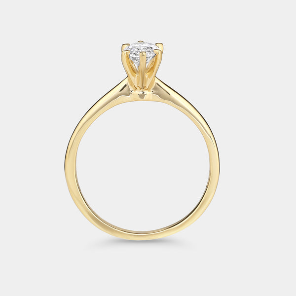 3/4 Carat Lab-Grown Diamond Marquise-Shaped Classic Solitaire Ring — GILDED New York