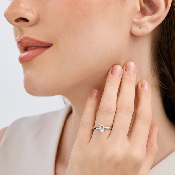 3/4 Carat Lab-Grown Diamond Emerald-Cut Classic Solitaire Ring — GILDED New York