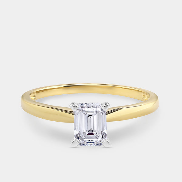3/4 Carat Lab-Grown Diamond Emerald-Cut Classic Solitaire Ring — GILDED New York