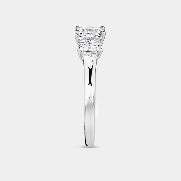 2 Carat Lab-Grown Diamond Princess-Cut Three-Stone Ring — GILDED New York