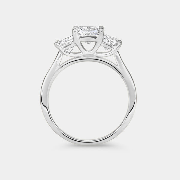 2 Carat Lab-Grown Diamond Princess-Cut Three-Stone Ring — GILDED New York