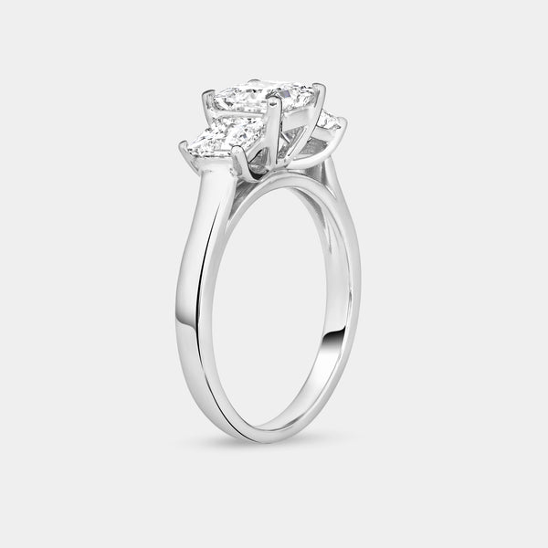 2 Carat Lab-Grown Diamond Princess-Cut Three-Stone Ring — GILDED New York