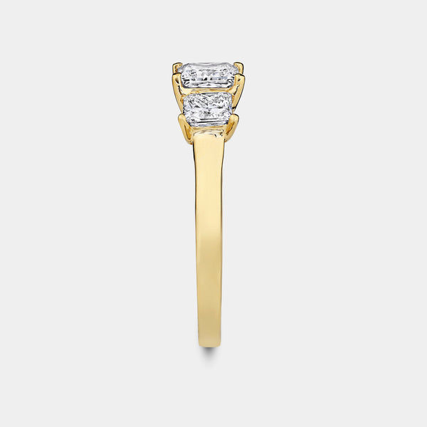 2 Carat Lab-Grown Diamond Princess-Cut Three-Stone Ring — GILDED New York
