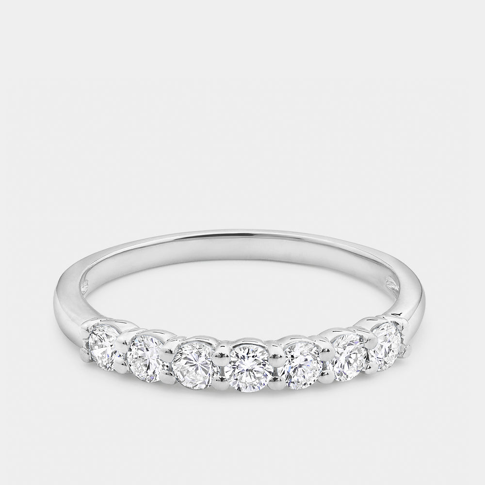 Gilded 1/2 Carat Lab-Grown Diamond Seven-Stone Classic Band