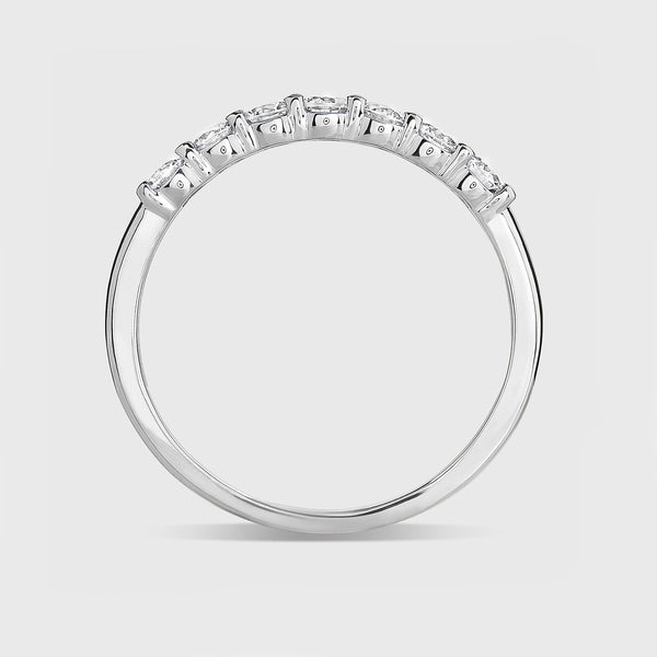 Gilded 1/2 Carat Lab-Grown Diamond Seven-Stone Classic Band