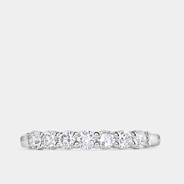 Gilded 1/2 Carat Lab-Grown Diamond Seven-Stone Classic Band