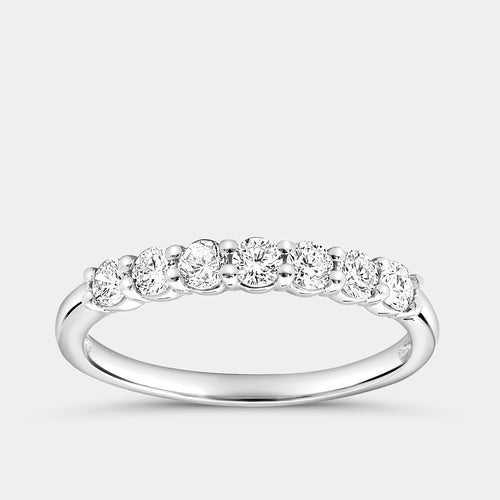 Gilded 1/2 Carat Lab-Grown Diamond Seven-Stone Classic Band