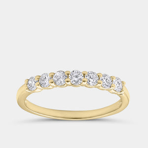 Gilded 1/2 Carat Lab-Grown Diamond Seven-Stone Classic Band