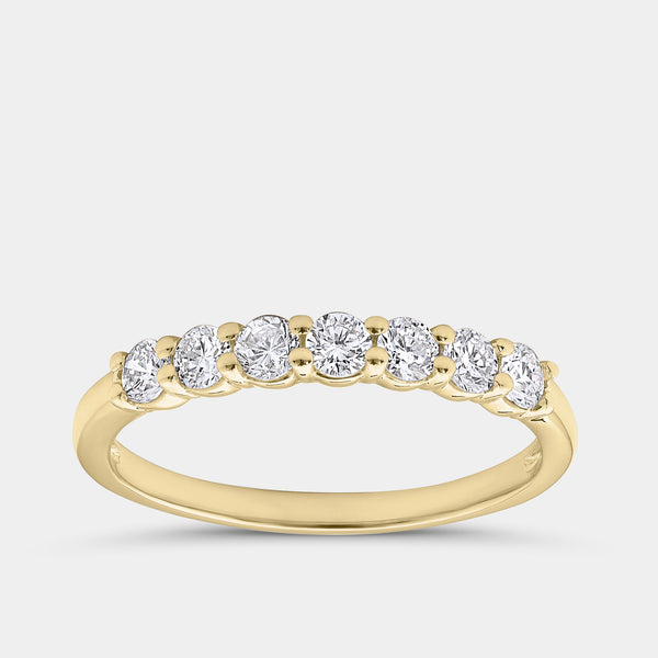 Gilded 1/2 Carat Lab-Grown Diamond Seven-Stone Classic Band