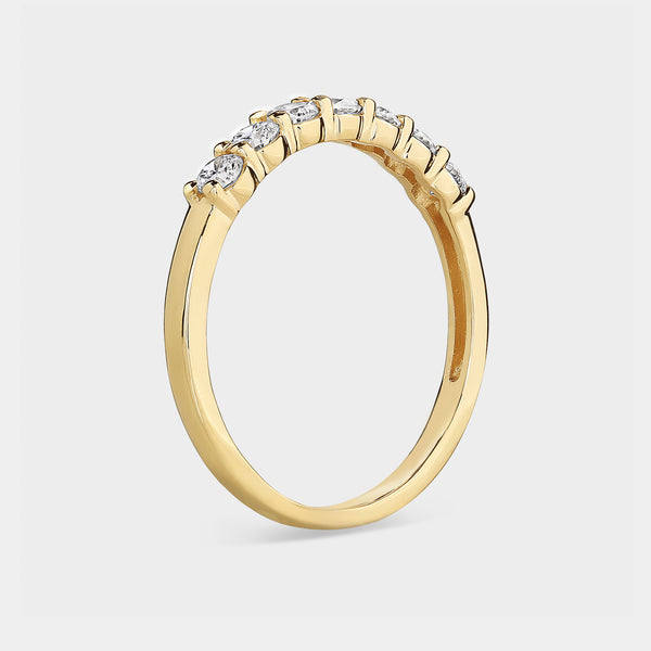 Gilded 1/2 Carat Lab-Grown Diamond Seven-Stone Classic Band