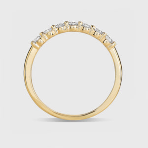 Gilded 1/2 Carat Lab-Grown Diamond Seven-Stone Classic Band