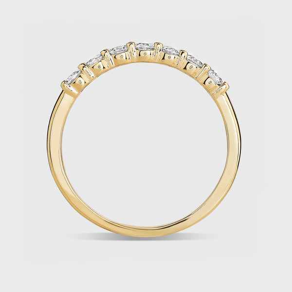 Gilded 1/2 Carat Lab-Grown Diamond Seven-Stone Classic Band