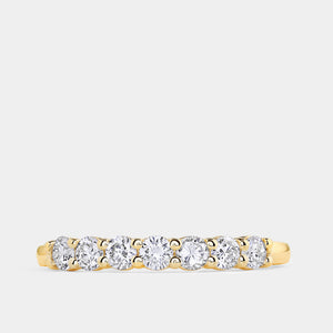 Gilded 1/2 Carat Lab-Grown Diamond Seven-Stone Classic Band