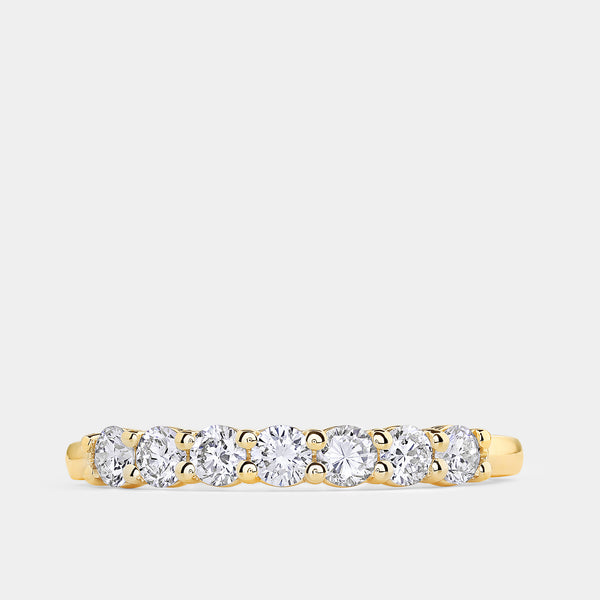 Gilded 1/2 Carat Lab-Grown Diamond Seven-Stone Classic Band