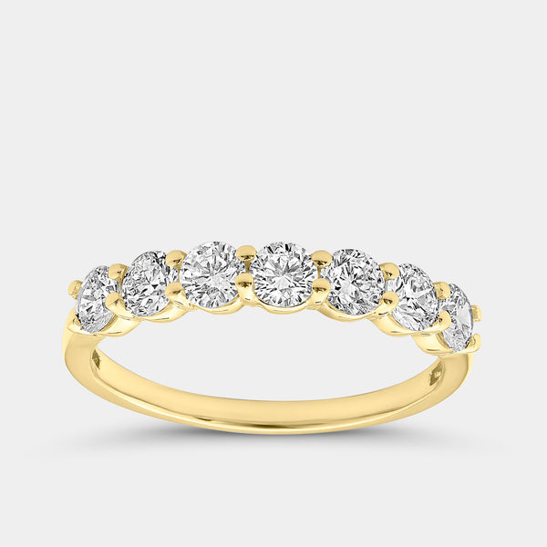 Gilded 1 Carat Lab-Grown Diamond Seven-Stone Classic Band