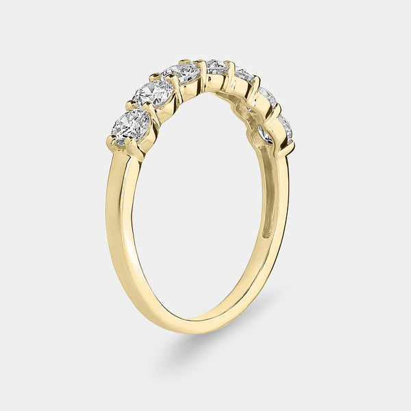 Gilded 1 Carat Lab-Grown Diamond Seven-Stone Classic Band
