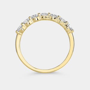 Gilded 1 Carat Lab-Grown Diamond Seven-Stone Classic Band