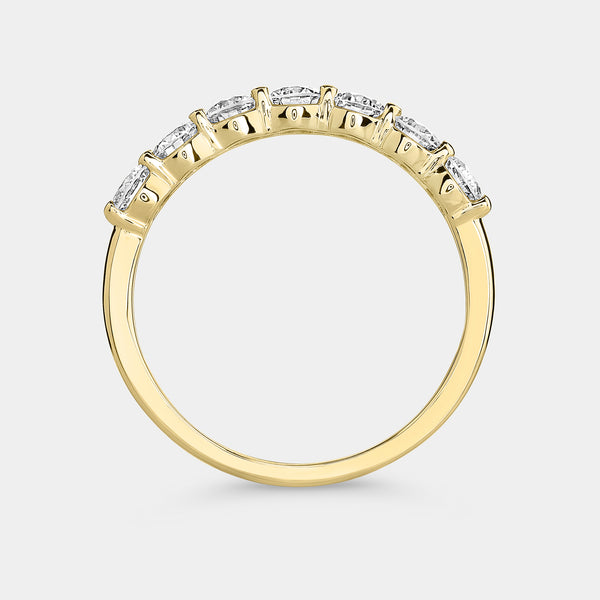 Gilded 1 Carat Lab-Grown Diamond Seven-Stone Classic Band